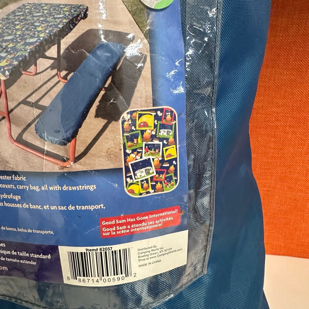 Good Sam Blue Campfire Picnic Tablecover Set One Size Camping - Picture 5 of 12
